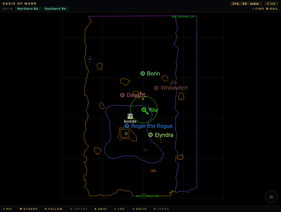 Shared player dots on the map