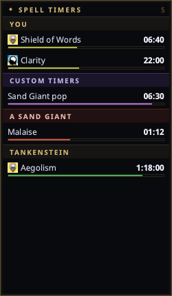 Spell Timers overlay