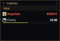 A post-expiry rebuff prompt flashing in the Timers window