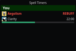A post-expiry rebuff prompt flashing in the Spell Timers window