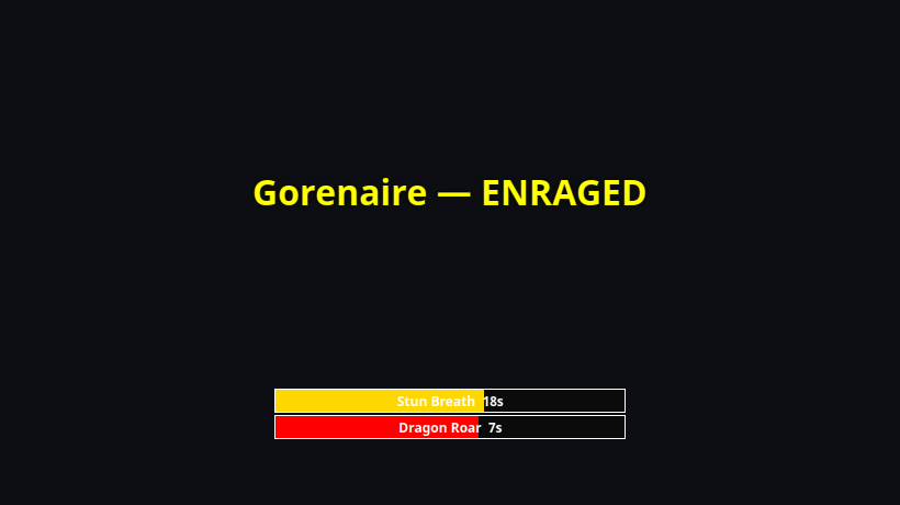 Event Overlay showing an alert and timer bar