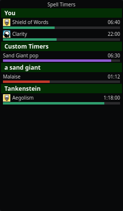 Spell Timers overlay