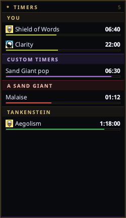 Timers overlay